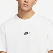 Nike Men's Solid Color Logo Print Loose Fit Casual Comfortable Breathable Crew Neck Short Sleeve T-Shirt White - White - View 4