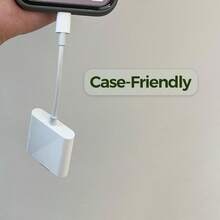 1pc Unisex Travel Portable USB-C/Lightning 2-In-1 Card Reader Dual Slot SD/TF Plug And Play Adapter Compatible With Phone 17/16/15/14/13/12/11/XS/XR/8/7/6/ Series Devices Storage Card Memory Card Converter Connector - White - View 2