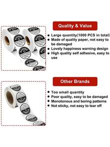 1 Roll Creative Funny Style Round Seal Stickers, Self-Adhesive Happy Reminder Labels, Suitable For Express Packages, Gift Boxes, Envelopes Sealing And Decoration - One Size Fits All - View 8