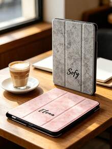 Personalized Custom Name Tablet Case, Custom Name, Tri-Fold Stand, Slim PU Leather Shockproof Protective Shell, Suitable For Home, Office, Travel, Daily Use, Aesthetic Gift For Women, Friends - Multicolor - View 7