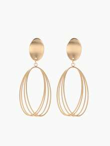 Vandermere 2pcs Lightweight Tear Drop Shaped Dangle Earrings With Gold-Tone Pendant For Daily Commuting - Yellow Gold - View 4