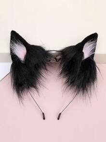 1pc Cat Ear Headband, Leopard Print Party Hair Accessory, Photo Prop, Halloween Costume Decoration - Multicolor - View 10