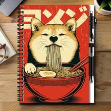 1 Set Japanese Cute Style 2D Cover Spiral Coil Notebook With Pen, Shiba Inu Eating Ramen Pattern, Eye-Catching Design. Great Helper For Work And Study, Suitable For Diary, Daily Planning And Notes. Thoughtful Gift Choice For Graduation, Birthday And Other Occasions, Smooth Writing, High Quality, Adds Fun To Recording And Creating. - 1 Book + 1 Pen - View 8