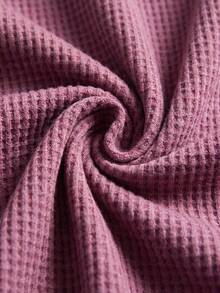 glestore Men's Vintage Old Money Style Solid Color Waffle Knit Short-Sleeve Pullover Henley Neck Design Stylish And Versatile Commuter Casual Wear - Rusty Rose - View 7
