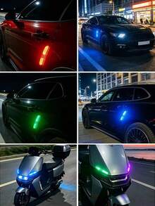 2件組太陽能車門邊緣防護LED燈,彩色LED燈條,防碰撞,汽車與機車裝飾燈 - A - 查看 4