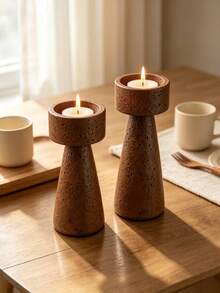1pc/2pcs Minimalist Tall Tapered Pillar Candle Holder Set, Stable Slot Top Tea Light Candle Holder, Table Centerpiece Decor For Dining Table, Living Room, Wedding Party Home Decoration - Adjustable Height Post - View 4