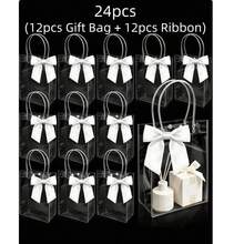 Transparent Gift Bag, Clear PVC Tote Gift Bag With Bow, Perfect For Baby Shower, Birthday, Wedding, Bridal Shower And Halloween Party Decorations, Holiday Decor - Multicolor - View 11