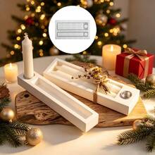 SILIKE LUFEI 1pc Christmas Double Candle Storage Ornament Silicone Mold, Suitable For Making Resin, Plaster, Candle, Aromatherapy Products, Home Decor Display Silicone Mold - Double-wick Long Candle Mold - View 1
