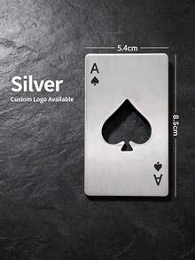 1pc Custom Engraved Ace Spade Card Bottle Opener, Portable Stainless Steel Beer Opener, Wallet Size Poker Shape Bottle Opener For Men Party Gift - Multicolor - View 5
