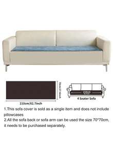 SANMOSPIN 1pc Solid Color Waterproof Sofa Cover, Non-Slip, Pet-Friendly, Simple Style, Non-Sticky, Suitable For Bedroom, Living Room, Office Home Decor, Fits Single, Loveseat, 3-Seater, 4-Seater And Sectional Sofas - Multicolor - View 52