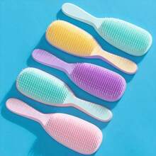 Soft Bristle Hair Brush - Painless Wet/Dry Use, Suitable For All Hair Types (Straight, Curly, Thick, Fine) - Anti-Static, Gentle Scalp Massage, Anti-Tangle Styling Brush, Suitable For Women, Children And Men - Macaron Color - Multicolor - View 6