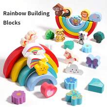 Rainbow Stacking Balance Blocks, Durable And Anti-Drop, Parent-Child Battle Game For Fine Motor Skills Development - Multicolor - View 6