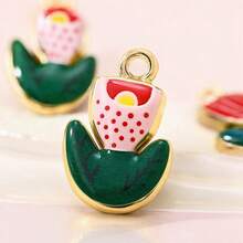 1PC Lovely Enamel Alloy Pendants Funny Hand-Painted Color Block Charms For DIY Necklace Bracelet Earring Jewelry Making Supplies - Multicolor - View 6