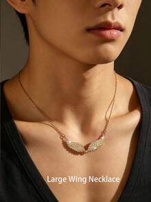1pc Unisex Full Zirconia Angel Wings Collarbone Necklace, Luxury Fashion Feather Necklace, Multi-Functional Necklace With Adjustable Length, Suitable For Special Occasions And Daily Wear - Multicolor - View 16