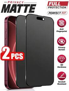 2pcs Matte Privacy Screen Protector, Full Coverage Anti-Peeping, Sensitive Touch And Smooth Feel, Privacy Protection Anti-Fingerprint Anti-Oil Anti-Shock Anti-Scratch, Perfect Fit, Compatible With Phone Cases, Compatible With Iphone 18 Pro Max / 18 Pro / 18 / 17 Pro Max / 17 Pro / 17 / 16 Pro Max / 16 / 15 Pro / 15 / 14 Plus / 13 / 12 / 11 / X Series - Black - View 38
