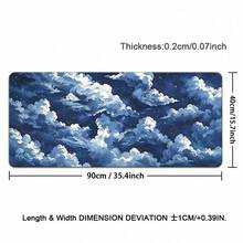 1pc Mouse Pad Dark Blue Cloudy Sky Gaming XL HD New Computer Mousepad XXL Natural Rubber Carpet Soft Mouse Mats, Suitable For School, Home, Gaming, Work, Office And Other Basic Uses - View 14