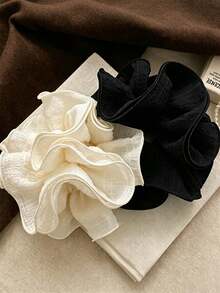 2/1pc Women's Lace Hair Scrunchie, Large Size Fashionable Versatile, Suitable For Bathing, Face Washing And Outfit Matching - Multicolor - View 4