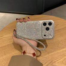 1pc Shiny PU Leather 3D Embossed Phone Case With Lanyard, Lens Protection & Dual Design Pattern, Compatible With Phone 17 Pro Max, 16 Pro Max, 15 Pro Max, 14 Pro Max, Korean Style High-End Fashion Fun 2-In-1 Phone Case, Shockproof Frame Hard Spray-Painted Silver Back Cover, Suitable For 11/12/13/14/15/16 Pro Max Plus, Elegant Design For Men And Women, Perfect Gift For Girlfriend On Christmas, Valentine's Day, Easter, Wedding Season And Birthday! - Multicolor - View 3