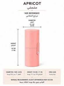 1PC Quilted PU Leather Makeup Brush Organizer With Rose Gold Rivets And Snap Strap, Detachable Cylindrical Storage Tube For Vanity, Bathroom Countertop, Travel Or Bag Organization, Beauty Storage, Christmas And Saudi National Day Gift, Daily Use - Pink - View 11