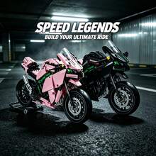 1:20Mechanical Racing Motorcycle Building Blocks Kit, 838 Pieces DIY Assemble Sport Motorbike Model, Simulated Chain Transmission & Rotatable Wheels, High Detail Collectible Desktop Decoration Toy, For 14+ Teens Adults, Holiday Birthday Present - Multicolor - View 10