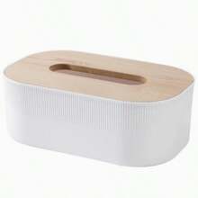 1pc Tissue Box, Plastic Tissue Storage Box, Bathroom Tissue Dispenser, Tissue Storage Organizer, Suitable For Home Living Room, Bathroom Countertop, Restaurant, Hotel - Multicolor - View 8