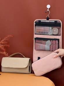 3-In-1 Detachable Hanging Toiletry & Makeup Bag, Removable Independent Small Pouches, Handheld Travel Organizer, Foldable Hook-Style Wash Bag, Skincare & Cosmetic Storage Bag For Business Trips And Home - Multicolor - View 10