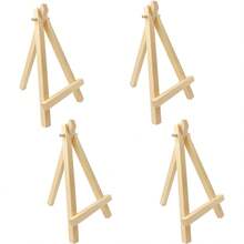 1/3/5/10pcs Wooden Easel Frame Wedding Table Number Card Holder Photo Display Stand, Handmade Painting Art Supplies Home Decor, Natural Wood Tripod Display Stand Conference Wedding Table Card Holder Painting Craft - Apricot - View 1