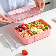 1pc Portable Lunch Box, Leak-Proof Salad Lunch Box With Spoon And Fork, Leak-Proof Lunch Container, Microwave, Freezer And Dishwasher , Suitable For School, Work, Travel, Picnic And Outdoor Dining - Multicolor - View 6