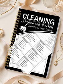 1pc Cleaning Schedule, Includes Daily And Weekly Checklists, Room-By-Room Tasks And Routine Tracking, Desk Accessory, Office Supplies, Suitable For Home Organization And Halloween Gift - A5 - View 8