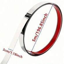 1 Roll Stainless Steel Self-Adhesive Wall Edge Trim, Metal Decorative Strip, Drill-Free Flush Mount Decorative Molding, Suitable For TV Backdrop And Ceiling Decoration - Multicolor - View 14