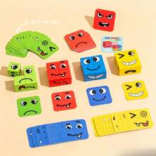 Face-Changing Expression Fun Cube Desktop Family Game, Early Education Intelligence Building Blocks, Up To 4 Players, Random Multiple Expressions, Facial Change Cube Blocks, Facial Expression Puzzle Game - Multicolor - View 1
