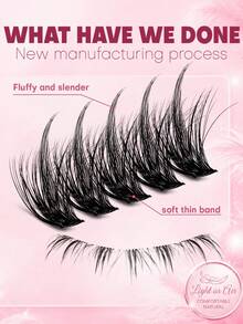 Queenice 2-In-1 DIY Eyelash Extension Kit With Spiky Lash Clusters & Bottom Lashes, Wispy Soft Fluffy Manga Style False Eyelashes Set, Lightweight Reusable Individual Lashes With Applicator Tool, Beginner-Friendly Salon Quality Eye Makeup Kit, Pink Gift Box - Black - View 4