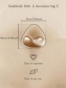 2pcs Heart-Shaped Silicone Bra Pads - Nude And Transparent, Perfect For Swimwear - Super Cute - View 5