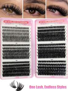 New 30-Row Single Lash Extension Tray, Large Capacity, 8-16mm Mixed Length Cluster False Eyelashes, Suitable For Beginners DIY Home Lash Extension Kit, Lash Clusters, Single False Eyelashes, False Eyelashes, False Eyelashes - D - View 5