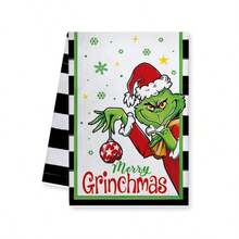 The Grinch 1pc The Green Monster Print Hand Towel, 40*60cm Multiple IP Patterns Available, Soft And Durable For Kitchen Wiping, Tableware Cleaning, Christmas Holiday Home Decor, Suitable For Christmas Gatherings, Party Decoration, Also As Holiday Gift - Multicolor - View 10