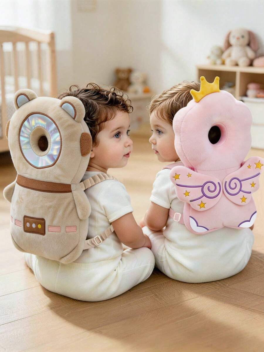Infant Anti-Fall Head Protection Pillow, Baby Learning To Walk And Sit Anti-Lean Back Device, 3D Cartoon Pattern, Adjustable Straps, Skin-Friendly Plush Breathable Head Protection Pillow For Infants And Toddlers, Suitable For All Stages Of Learning To Walk, Crawl And Sit - Baby Anti-fall Head Protector - View 1