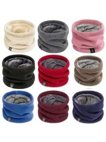 1pc Unisex Warm Fleece Neck Warmer/Face Mask, Stretchable Neck Cover, Soft Warm Winter Face Mask, Suitable For Outdoor Activities, Hiking, Cycling, Travel, Machine Washable, Comfortable And Warm - Multiple Styles - View 3