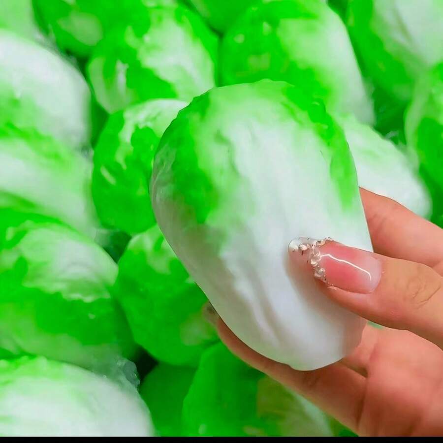 Mainan Balok Susun Kubis Cina Buatan Tangan, Bola Pereda Stres dengan Suara ASMR Meletus Renyah, Mainan Sensorik Pereda Kecemasan Berbentuk Sayuran - MultiWarna - View 1