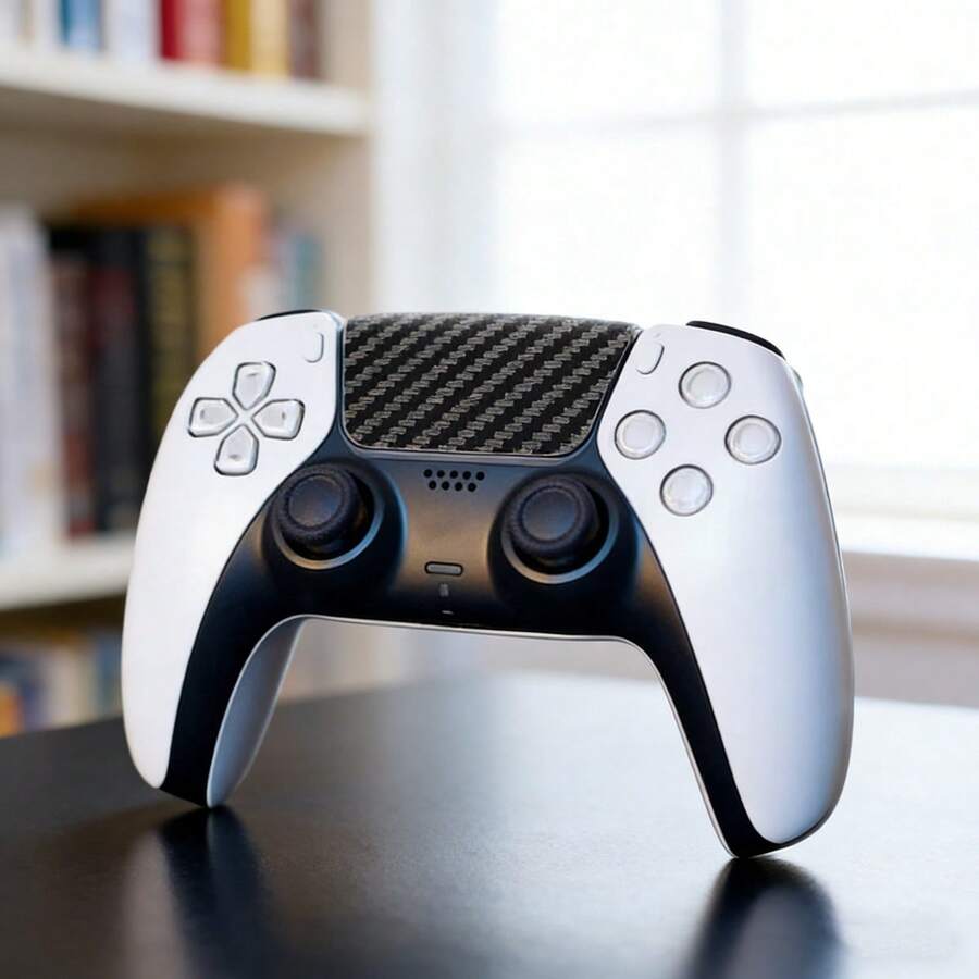 2Pcs Carbon Fiber Texture Game Controller Touchpad Stickers, Scratch Resistant Protective Decals For 5th Gen Gamepad, Durable Anti‑Scratch Touch Pad Cover Skin For Gaming Controllers