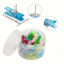 20pcs Multi-Function Clips Push Pins Cork Transparent Plastic Home Photo Wall Decoration Clips Transparent Felt Pins Metal - Sets - View 10