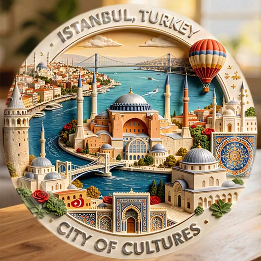 إسطنبول حيث تلتقي قارتان ويحمل البوسفور مدينة الثقافات عبر الأمواج تذكار لجميع الأسطح المعدنية في جميع أنحاء المنزل - A - مشاهدة 1