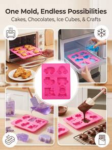 1 buah Cetakan Silikon Kereta Api Kecil 6 Rongga, Cocok untuk Dekorasi Kue, Jeli, Permen, Model Mobil, Kerajinan Frosting, dan Pembuatan Cokelat - MultiWarna - View 2