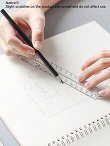 2/1 Creative Drawing Measuring Acrylic Transparent Folding Ruler, Transparent Design, Minimalist Style, Foldable Storage, Convenient To Carry, Back To School Essentials - / - View 5