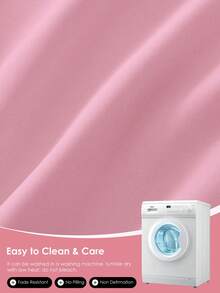 HONEYMOON 1pc Solid Color Soft Fitted Sheet, 100% Polyester Fabric, Lightweight Cloud-Like Touch Bedding Mattress Cover, Elastic Edges, Fits 9-12 Inch Depth Mattress, Soft Breathable Machine Washable, Shrink-Resistant, Fade-Resistant, All-Season Use, Different Sizes Suitable For Home And Dorm, Back To School Dorm Essential, Rose Red - Hot Pink - View 5