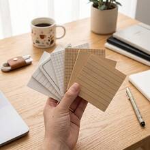 Minimalist Sticky Notes Student Grid Blank Inner Page Memo Reminder Annotation Note Pad, Khaki/White, Self-Adhesive Memo Pad, Portable Marker Writing Notepad, Portable Notebook Suitable For Office, Home, - one-size - View 8