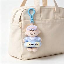 Miniso 1個 Franklin/Charlie Brown 海洋主題系列毛絨吊飾，柔軟材質，適合裝飾背包與鑰匙圈 - 彩色 - 查看 2