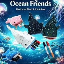 1/2pcs Cute Ocean Fish‑Shaped Pencil Case & Mini Coin Purse Set, Multi‑Purpose Zipper Storage Pouch For Stationery, Earphones, Keys & Small Essentials, Portable Lightweight Makeup Organizer Bag For Travel, School, Daily Use, Sea‑Animal Design - Multicolor - View 3