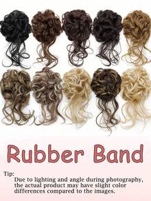 Artificial Fluffy Curly Hair Scrunchie, Elastic Ponytail, Suitable For Women And Girls Daily Wear And Party Styling, With Elastic Rubber Band Hair Tie. Create Fashionable Look, Fluffy Hair, Increase Hair Volume Scrunchie - Multicolor - View 10