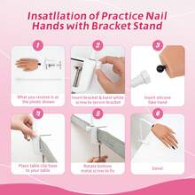 Veikmv Practice Hand For Acrylic Nails, Silicone Right Hand, 141Pcs Kit Bendable Fingers And Realistic Skin; Deep Grooves Hold Tips Without Glue; Gel, Manicure And Salon Training For Beginners - Apricot - View 8