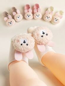 10/5/1 Pair Baby Boys & Girls 3D Plush Bear Non-Slip Floor Socks, Soft & Cute Indoor Socks, Suitable For Newborns, Infants, Toddlers, Autumn/Winter Daily Wear - Multicolor - View 2